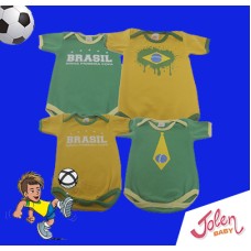 Lote com 50 pçs - Body Bebê Personalizado Copa América do Brasil 